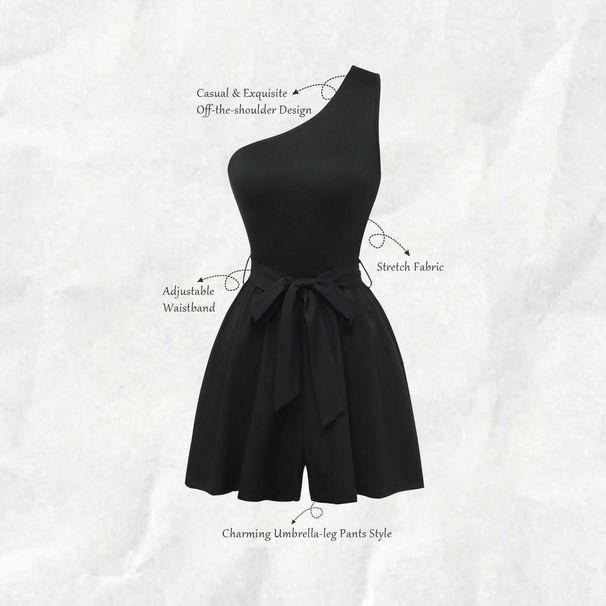 Sexy Off-Shoulder Sleeveless Jumpsuit High-End Women's Fashion American Style_ecoleips.com
