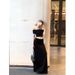 Off-Shoulder Black Slim Fit Short T-Shirt Top Hot Girl Outfit Women Summer A-Line Half Skirt Casual Two-Piece Set_ecoleips.com