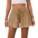 Y2K Drawstring Shorts Skirt For Women, Fashion Summer Casual High-Waisted Elastic Waistband Shorts With Pockets, Streetwear Aesthetic Skort_ecoleips.com