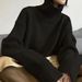 Women's Clothing Oversized High Neck Sweater - Soft & Warm Knit Pullover, Casual Loose Fit, Solid Color Winter Fashion_ecoleips.com