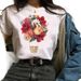 Popular Clothing: New White Fashion Floral Hot Air Balloon Women's Short-sleeve T-shirt_ecoleips.com
