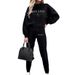 Women's Printed Two Piece Tracksuit, Long Sleeve Pullover Top And Drawstring Waist Pants, Casual Sportswear For Spring And Fall_ecoleips.com