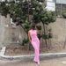Women's Clothing Round Neck Knitted Solid Color Beach Summer Dress_ecoleips.com