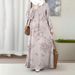 Spring Autumn Floral Print Muslim Dress 2026 AliExpress Amazon Cross Border Trade New Design for Europe And America_ecoleips.com