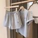 Women's Casual Smiley Print Short Sleeve T-Shirt & Shorts Set - Loose Fit Korean Style Summer Outfit_ecoleips.com