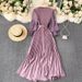 Women's Clothing Elegant Slimming Pleated Waist French Dress Long Skirt Cross Border Design For Mature Women New Spring Style_ecoleips.com