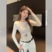 Hot Diamond Gentle Design Knitted Long Sleeve Women's Clothing Early Autumn Wear Bottom Slim Top Inside_ecoleips.com