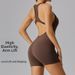 Caijue Women's Racerback Bodysuit High Elasticity Hip Lifting Sexy Sports Yoga Nude Feel Style_ecoleips.com