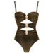 Women's Clothing Hollow Metal Round Buckle Decoration One Piece Swimsuit Women's Suit_ecoleips.com