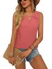 Women's Clothing Solid Color Round Neck Sleeveless Casual Short Sleeved Vest T Shirt_ecoleips.com