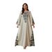 Women's Long Robe Beaded Print round Neck Abaya Style Hot Rhinestone SW2604ins Muslim Fashion Clothing_ecoleips.com