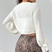 Women's Short Button-Up Knit Cardigan – Oversized Cropped Sweater Coat With Polo Collar, Lightweight Acrylic Blend For Fall & Winter_ecoleips.com