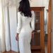 Women's Solid Color Long Sleeved Square Neck Button Up Top And Bodycon Long Skirt Set Fashion For Autumn Winter Season_ecoleips.com