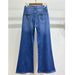 2025 Sprig/Summer New Europea Ad America MO Style Soft Lightweight High-Waisted Wide-Leg Flared Deim Pats For_ecoleips.com