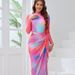 Women's Clothing Muslim Swimsuit Printed Long Sleeved Conservative Beach Swimsuit Chest Pad Swim Skirt Scarf_ecoleips.com