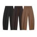 Women's Fashion Balloon Pleated Pants - Stylish High Waist Straight Leg Trousers For Casual & Office Wear (Black, Coffee, Camel Stripe)_ecoleips.com