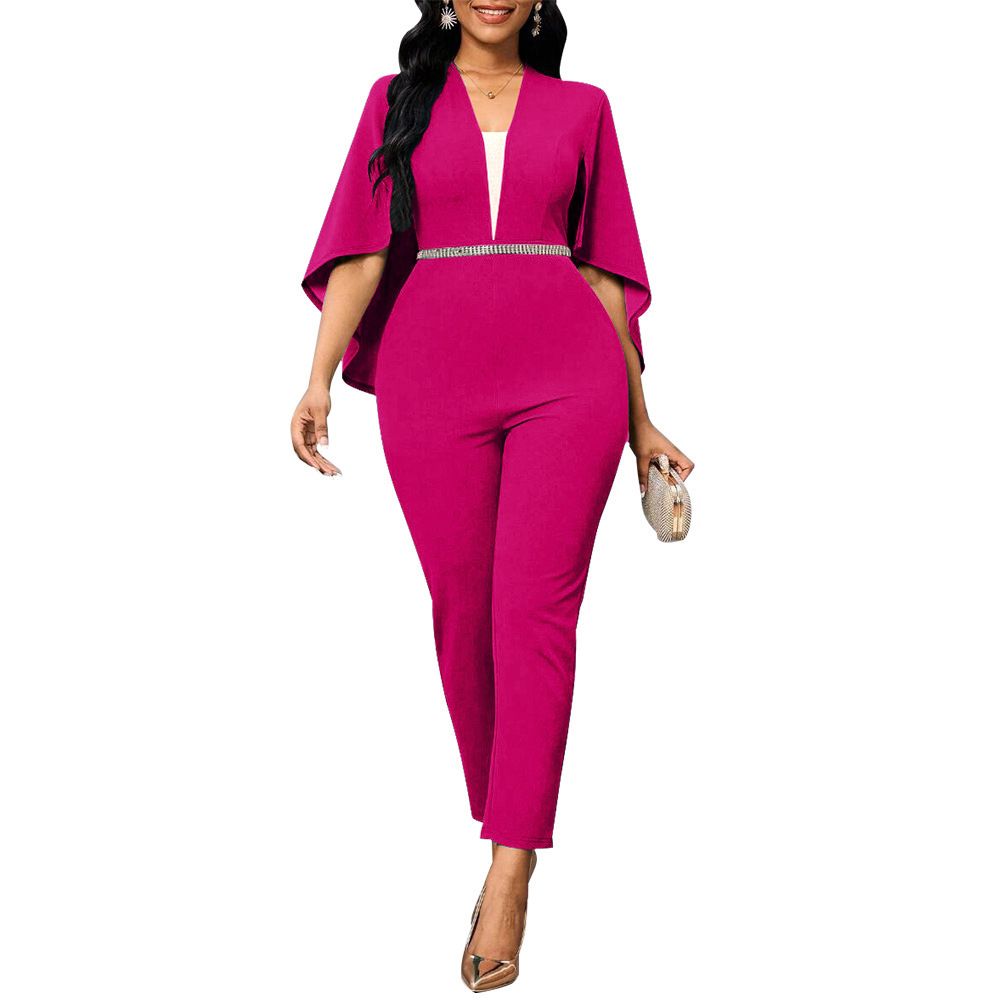 Women's Clothing Black Fashion Professional Bat Sleeve Jumpsuit_ecoleips.com