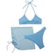Verve 2025 Multicolor Sexy Swimsuit Halter Neck Three-Piece Set Bikini Swimwear For Women_ecoleips.com