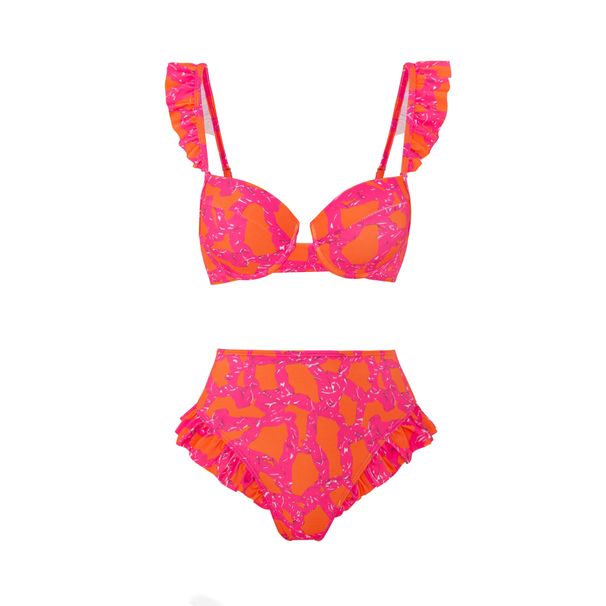Women's Clothing Spot New Style Gathered Three Piece Bikini Sexy High Waist Bikini Split Swimsuit Women's Suit Mesh Long Skirt_ecoleips.com
