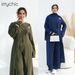 Modest Abaya Dress Aiyirui Modest Two-Piece Set – Dubai-Inspired Long Sleeve Top + Wide-Leg Pants (M-XL, 6 Neutral Colors)_ecoleips.com