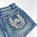 Women's Skull Wing Beaded Embroidered Denim Shorts European American Style Cross Border E Commerce Baggy Washed Low Rise Hot Pants_ecoleips.com