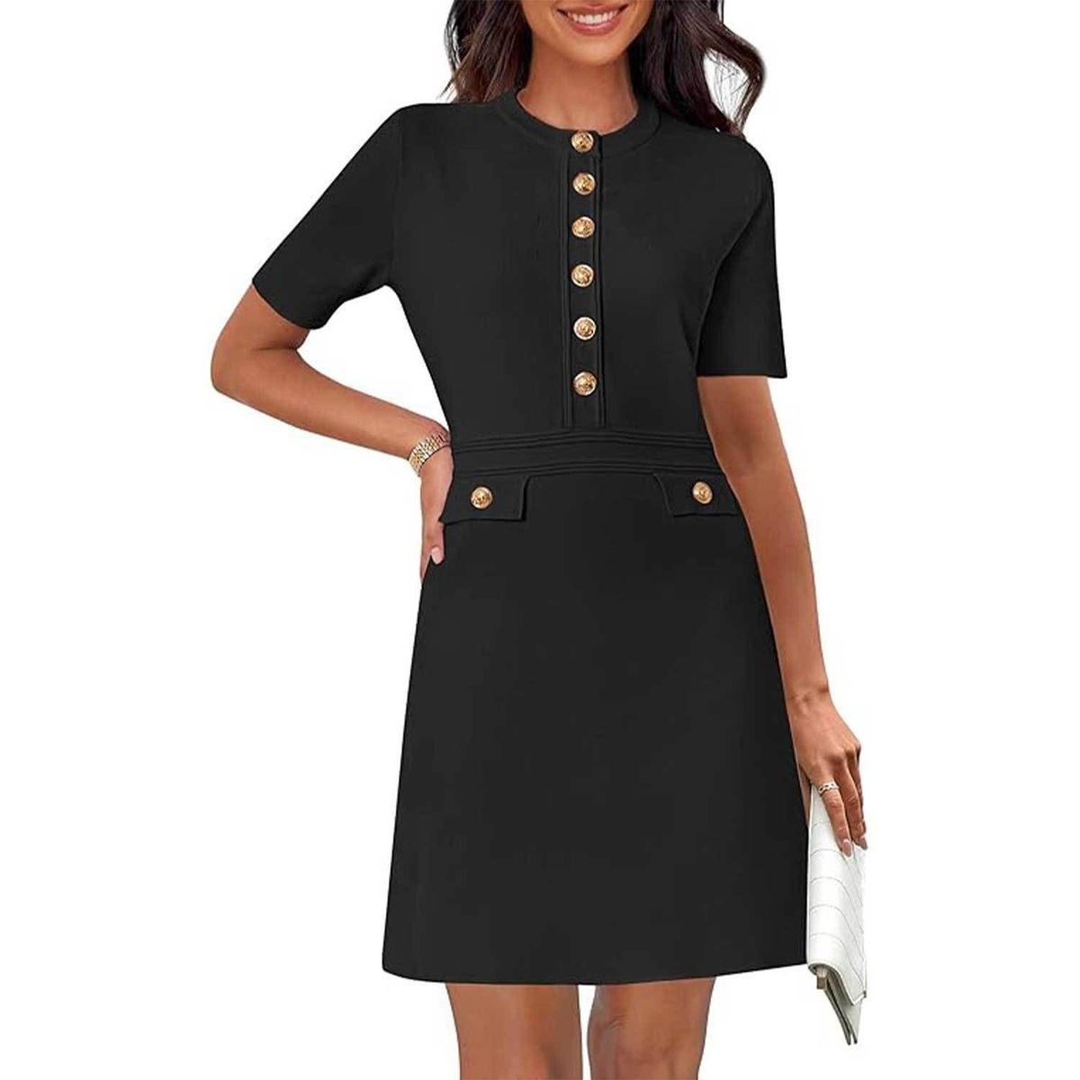 Women's Clothing New Celebrity Slim Fit Button Commuting Retro Short_ecoleips.com