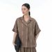 2025 Summer New Plus Size Women's Loose Slimming Short Sleeve Shirt Hook Pattern Fashion Brazilian Collar Blouse 68681_ecoleips.com