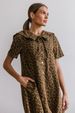 Women's Clothing Fashionable Casual Leopard Print Slimming Short Sleeve Denim Dress Women's Clothing_ecoleips.com