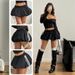 Voya Discounted Women's Sweet And Spicy Puffy Half Length Skirt With Stripe Contrast, Slim Fit, Flower Bud Fashion Short Skirt_ecoleips.com