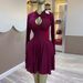 Elegant Hollow-Out Bodycon Mini Dress - Sexy Summer A-Line Short Dress With High Waist & Long Sleeves, Polyester Stretch Fit For Women_ecoleips.com