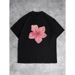 100% Cotton Short Sleeve T-Shirt 2025 Summer New Stylish Floral Print Loose Casual Personality Top_ecoleips.com