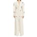 Women's clothing fashion new heavy beaded diamond one-button suit jacket wide-leg pants suit two pieces_ecoleips.com