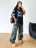 New Hot Women Los Angeles Jerseys Coolane Summer Drop Shoulder Oversized Football Jersey Tee With Letter Print Couple Same Style_ecoleips.com