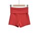 2025s DS24165-24 Summer New Style Wind Girl Sports Casual Pants Solid Color Elastic Slim Waist Turn-up Shorts_ecoleips.com
