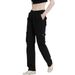 2025s Plus Size Women's Cargo Multi-Pocket Sweatpants Loose Tactical Slimming Casual Long Pants Wide Leg_ecoleips.com