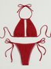 Verve Multicolor Special Fabric Bikini Fashion Swimsuit Women's Set Two-Piece Sexy Beach Swimwear_ecoleips.com