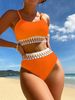 Verve Qianmo Clothing 2024 High Waist Two-Piece Swimsuit For Women, New Multicolor Bikini, Sexy Bikini_ecoleips.com