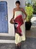 JULISSA MO Sexy Strapless Print Floral Belt Women Maxi Dress Yellow Backless Vacation Dress Summer Loose Elegant Party Beachwear_ecoleips.com