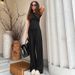 2025 Summer New Simple Comfortable Slim Fit Chest-Enhancing Pullover T-Shirt Top Elastic Waist Long Pants Two-Piece Set_ecoleips.com
