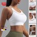 's Best-selling European Size Fixed Chest Pad Sports Bra With Beautiful Back And Thin Straps, Shockproof Yoga Tank_ecoleips.com