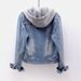 Women's Slim Fit Hooded Denim Jacket Long Sleeved Japanese Korean Style Spring Autumn Top For Students_ecoleips.com
