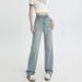 In-stock Lyocell Ultra-thin Soft Denim Narrow Straight High-waisted Fashionable Slimming Slightly Stretchy Women's Jeans_ecoleips.com