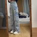 Women's Retro Cargo Jeans High Waisted Straight Leg Baggy Pants With Multi-Pockets, Stretch Denim, Comfortable & Stylish Oversized Trousers_ecoleips.com
