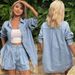 Women's Clothing Women's Casual Two Piece Set Spring Summer Loose Lapel Denim Shirt And Rolled Up Shorts For Formal & Casual For Women_ecoleips.com