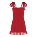 European And American Style Women's Fashion 2024 Summer New Sexy Low-Cut Off-Shoulder Strap Slim Waist Slimming Dress_ecoleips.com