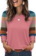 WIHOLL Womens Tops Summer 3/4 Sleeve With Buttons Dressy Casual Blouses Color Block Raglan Outfits Fashion Clothing 2026_ecoleips.com