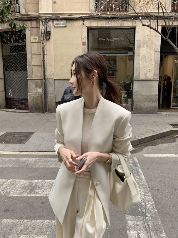 ng2510292 Korean Chic 2026 Spring New High-end French Retro Simple Loose Casual Commuter Blazer_ecoleips.com