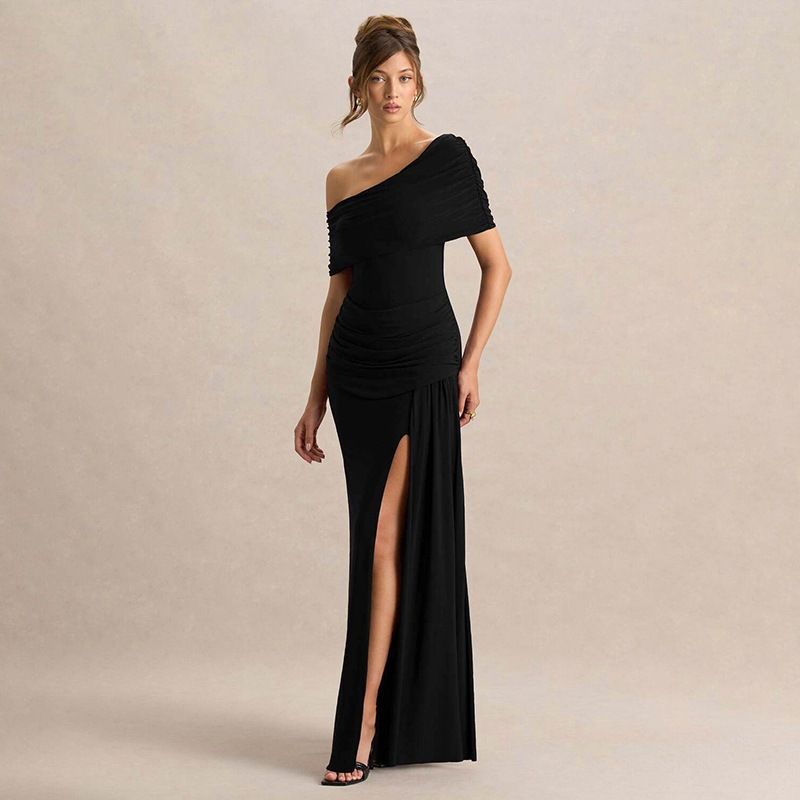 European American Style Women's Long Dresses off Shoulder One Shoulder Spring Summer New Arrivals Elegant Casual Wholesale_ecoleips.com