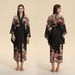 Aria Basics Yaoting European American New Satin Plus Size Nightgown For Women Spring And Autumn Printed Sleeve Long Nightdress_ecoleips.com