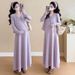 Autumn New Korean Fashion Waffle Two-Piece Maternity Dress_ecoleips.com